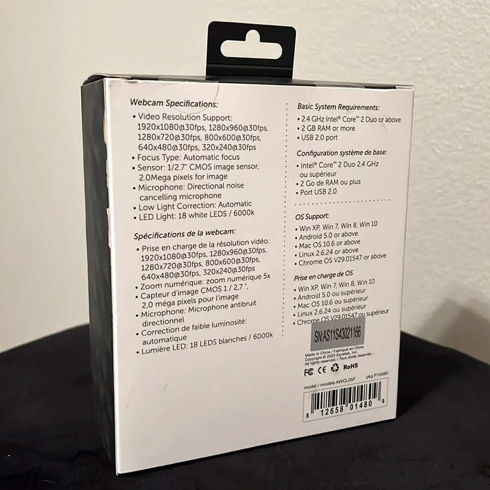 NWT Aluratek webcam